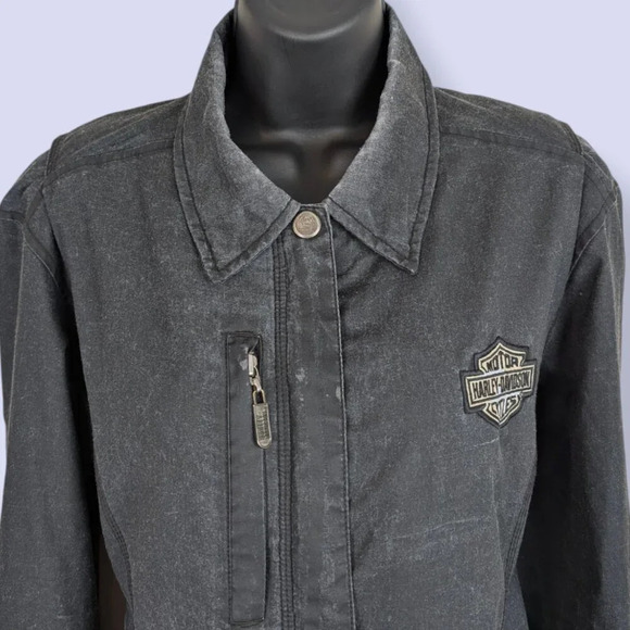 Harley Davidson Distressed Zip Jacket - Picture 4 of 9